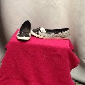 Black and grey Tory Burch flats